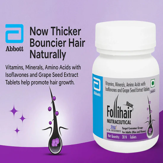 Follihair hair Tablets Bottle, 30tab - Image 5