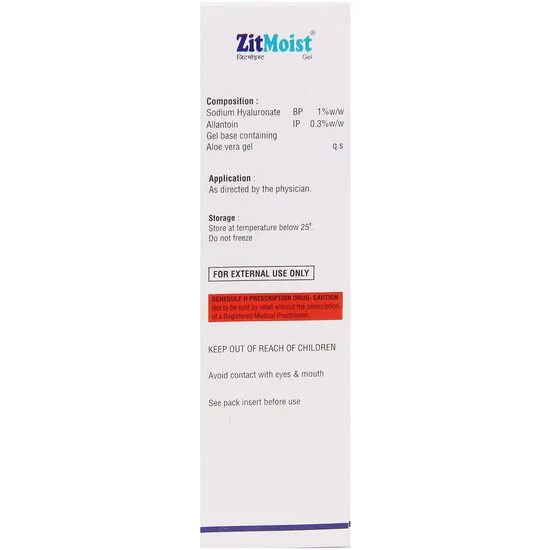 ZitMoist Gel For Acne Prone Skin 50gm, - Image 5